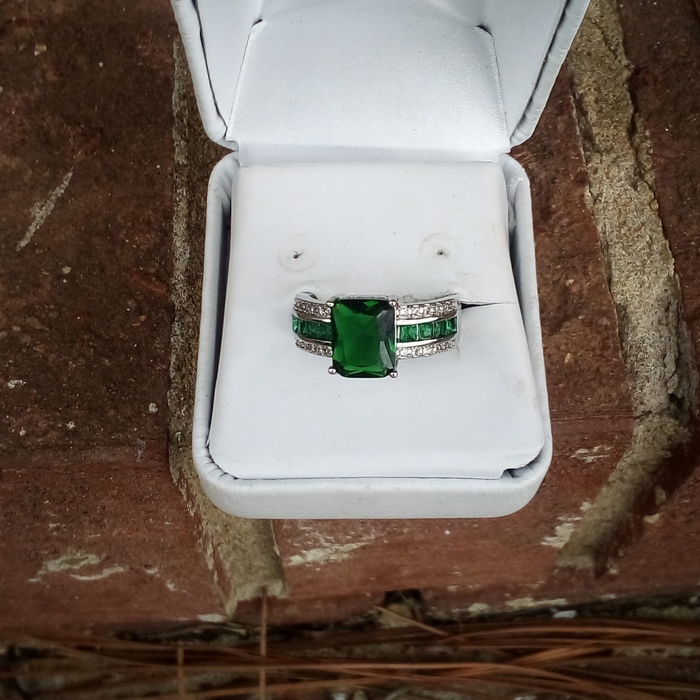 Sterling Emerald Ring